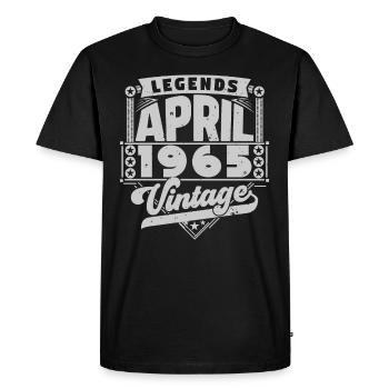 Cadeau Vintage Anniversaire avril 1965, avril 1965 - T-shirt Premium bio Homme - noir - Devant - Nico (187cm)