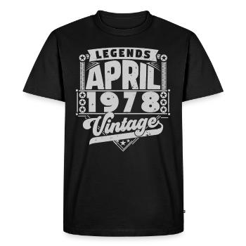 Cadeau Vintage Anniversaire avril 1978, avril 1978 - T-shirt Premium bio Homme - noir - Devant - Nico (187cm)