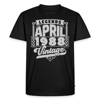 Cadeau Vintage Anniversaire avril 1988, avril 1988 - T-shirt Premium bio Homme - noir - Devant - Nico (187cm)