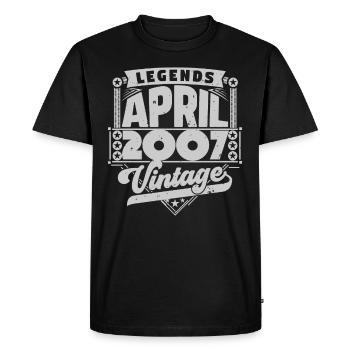 Vintage Gift Anniversary April 2007, April 2007 - Men's Premium Organic T-Shirt - black - Front - Nico (187cm)