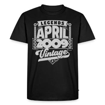Cadeau Vintage Anniversaire avril 2009, avril 2009 - T-shirt Premium bio Homme - noir - Devant - Nico (187cm)
