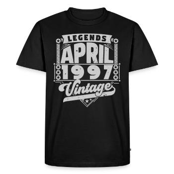 Cadeau Vintage Anniversaire avril 1997, avril 1997 - T-shirt Premium bio Homme - noir - Devant - Nico (187cm)