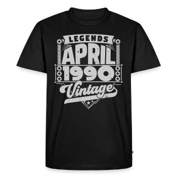 Cadeau Vintage Anniversaire avril 1990, avril 1990 - T-shirt Premium bio Homme - noir - Devant - Nico (187cm)