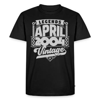 Cadeau Vintage Anniversaire avril 2004, avril 2004 - T-shirt Premium bio Homme - noir - Devant - Nico (187cm)