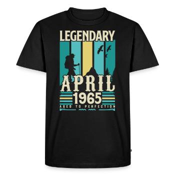 cadeau Anniversaire Avril 1965, Vintage avril 1965 - T-shirt Premium bio Homme - noir - Devant - Nico (187cm)