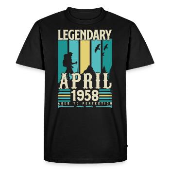 cadeau Anniversaire Avril 1958, Vintage avril 1958 - T-shirt Premium bio Homme - noir - Devant - Nico (187cm)
