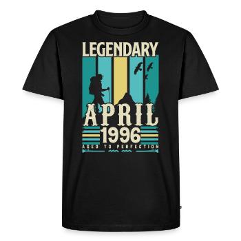 cadeau Anniversaire Avril 1996, Vintage avril 1996 - T-shirt Premium bio Homme - noir - Devant - Nico (187cm)