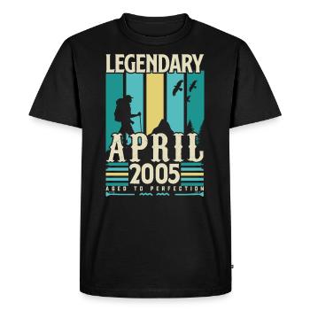cadeau Anniversaire Avril 2005, Vintage avril 2005 - T-shirt Premium bio Homme - noir - Devant - Nico (187cm)