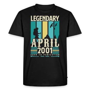 cadeau Anniversaire Avril 2001, Vintage avril 2001 - T-shirt Premium bio Homme - noir - Devant - Nico (187cm)