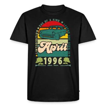 anniversaire avril 1996, Avril 1996, April 1996. - T-shirt Premium bio Homme - noir - Devant - Nico (187cm)