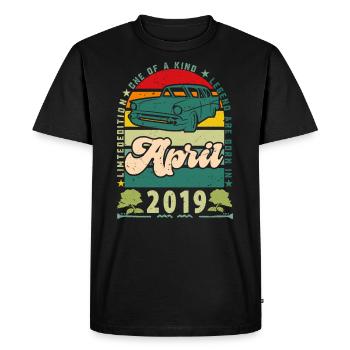 Birthday April 2019, April 2019, April 2019. - Men's Premium Organic T-Shirt - black - Front - Nico (187cm)