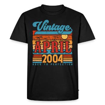 Avril 2004, Cadeau Anniversaire Vintage avril 2004 - T-shirt Premium bio Homme - noir - Devant - Nico (187cm)