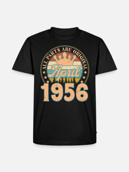 April 1956. April 1956 April fødselsdagsgave - Herre Premium økologisk T-shirt - sort