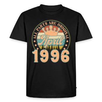 Avril 1996. Cadeau d’anniversaire avril 1996 April - T-shirt Premium bio Homme - noir - Devant - Nico (187cm)
