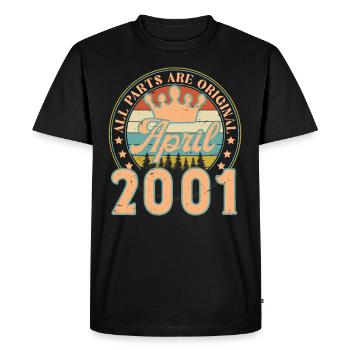 Avril 2001. Cadeau d’anniversaire avril 2001 April - T-shirt Premium bio Homme - noir - Devant - Nico (187cm)