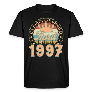Avril 1997. Cadeau d’anniversaire avril 1997 April - T-shirt Premium bio Homme - noir - Devant - Nico (187cm)