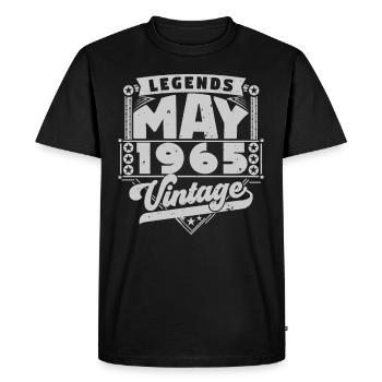 Cadeau Vintage Anniversaire Mai 1965, mai 1965 May - T-shirt Premium bio Homme - noir - Devant - Nico (187cm)