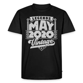 Vintage Gift Birthday May 2020, May 2020 - Men's Premium Organic T-Shirt - black - Front - Nico (187cm)