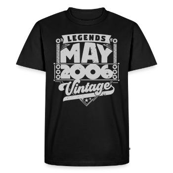 Vintage Gift Birthday May 2006, May 2006 - Men's Premium Organic T-Shirt - black - Front - Nico (187cm)