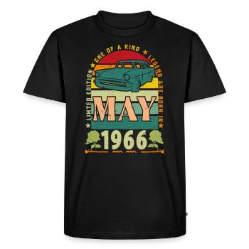 May 1966, May 1966, May 1966 birthday gift. - Men's Premium Organic T-Shirt - black - Front - Nico (187cm)
