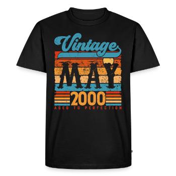May 2000, Vintage Birthday Gift May 2000. - Men's Premium Organic T-Shirt - black - Front - Nico (187cm)