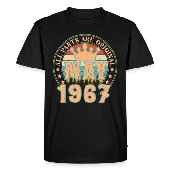 May 1967. May 1967 Birthday Gift. May 1967 - Men's Premium Organic T-Shirt - black - Front - Nico (187cm)