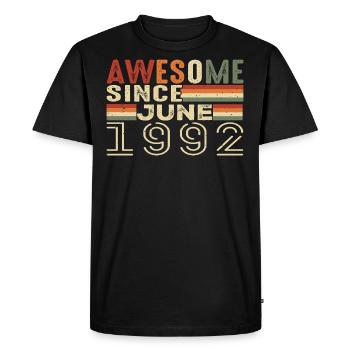 June 1992 Original 1992 Jubilee 1992 June 1992 - Men's Premium Organic T-Shirt - black - Front - Nico (187cm)