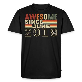 Juin 2019 Original 2019 Anniversaire 2019 Juin 2019 - T-shirt Premium bio Homme - noir - Devant - Nico (187cm)