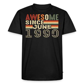 Juin 1990 Original 1990 Jubilé 1990 Juin 1990 - T-shirt Premium bio Homme - noir - Devant - Nico (187cm)