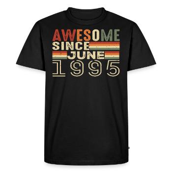 Juin 1995 Original 1995 Jubilé 1995 Juin 1995 - T-shirt Premium bio Homme - noir - Devant - Nico (187cm)