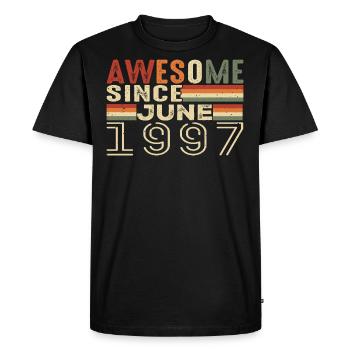 Juin 1997 Original 1997 Anniversaire 1997 Juin 1997 - T-shirt Premium bio Homme - noir - Devant - Nico (187cm)