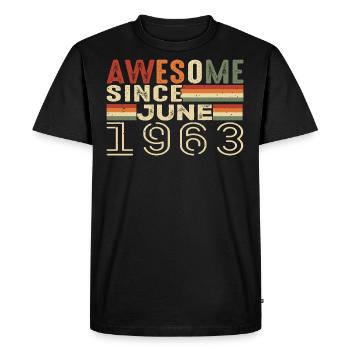 June 1963 Original 1963 Jubilee 1963 June 1963 - Men's Premium Organic T-Shirt - black - Front - Nico (187cm)
