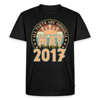 Mai 2017. Cadeau d’anniversaire mai 2017. May 2017 - T-shirt Premium bio Homme - noir - Devant - Nico (187cm)