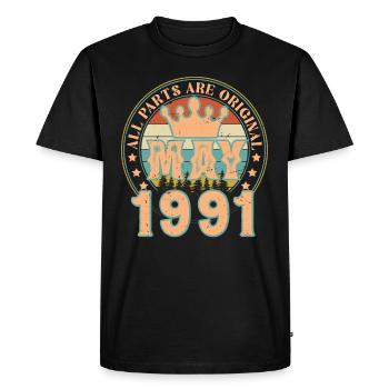 May 1991. May 1991 Birthday Gift. May 1991 - Men's Premium Organic T-Shirt - black - Front - Nico (187cm)
