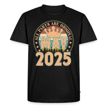 May 2025. May 2025 Birthday Gift. May 2025 - Men's Premium Organic T-Shirt - black - Front - Nico (187cm)