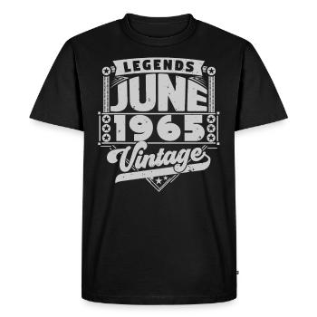 Cadeau Vintage Anniversaire Juin 1965, juin 1965. - T-shirt Premium bio Homme - noir - Devant - Nico (187cm)