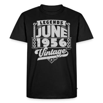 Cadeau Vintage Anniversaire Juin 1956, juin 1956. - T-shirt Premium bio Homme - noir - Devant - Nico (187cm)