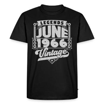 Vintage Birthday Gift June 1966, June 1966. - Men's Premium Organic T-Shirt - black - Front - Nico (187cm)