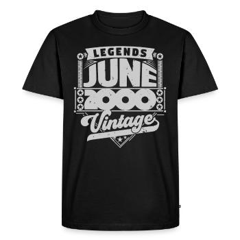 Vintage Gift Birthday June 2000, June 2000. - Men's Premium Organic T-Shirt - black - Front - Nico (187cm)