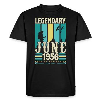 cadeau Anniversaire Juin 1956, Vintage juin 1956. - T-shirt Premium bio Homme - noir - Devant - Nico (187cm)