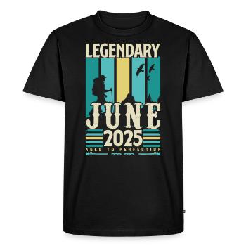 cadeau Anniversaire Juin 2025, Vintage juin 2025. - T-shirt Premium bio Homme - noir - Devant - Nico (187cm)
