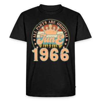 June 1966. June 1966 Birthday Gift. June - Men's Premium Organic T-Shirt - black - Front - Nico (187cm)