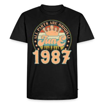 June 1987. June 1987 Birthday Gift. June - Men's Premium Organic T-Shirt - black - Front - Nico (187cm)