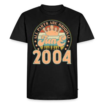 Juin 2004. Cadeau d’anniversaire juin 2004. June - T-shirt Premium bio Homme - noir - Devant - Nico (187cm)