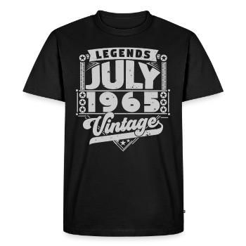 Cadeau Vintage Anniversaire Juillet 1965, juillet. - T-shirt Premium bio Homme - noir - Devant - Nico (187cm)
