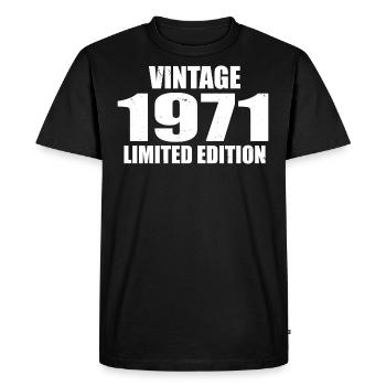 Millésime 1971 Anniversaire 1971 - Rétro 1971 - T-shirt Premium bio Homme - noir - Devant - Nico (187cm)