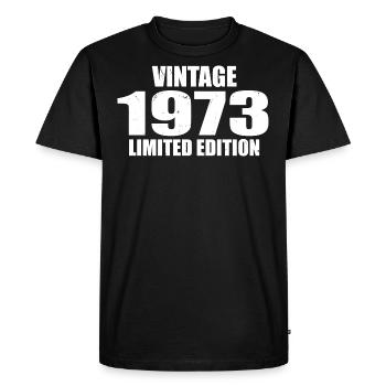 Vintage 1973 Birthday 1973 - Retro 1973 - Men's Premium Organic T-Shirt - black - Front - Nico (187cm)
