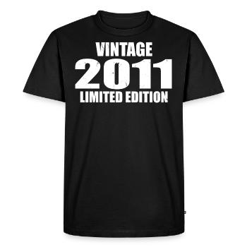 Millésime 2011 Anniversaire 2011 Rétro 2011 - T-shirt Premium bio Homme - noir - Devant - Nico (187cm)