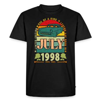July 1998 birthday gift. July 1998. - Men's Premium Organic T-Shirt - black - Front - Nico (187cm)