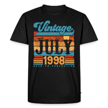 July 1998, July 1998 Birthday Gift. - Men's Premium Organic T-Shirt - black - Front - Nico (187cm)
